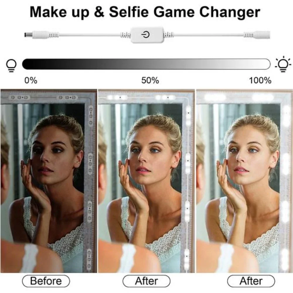 Hollywood Glam Led Vanity Lights Kit, 14ft Dimmable Mirror Lights, Full Body